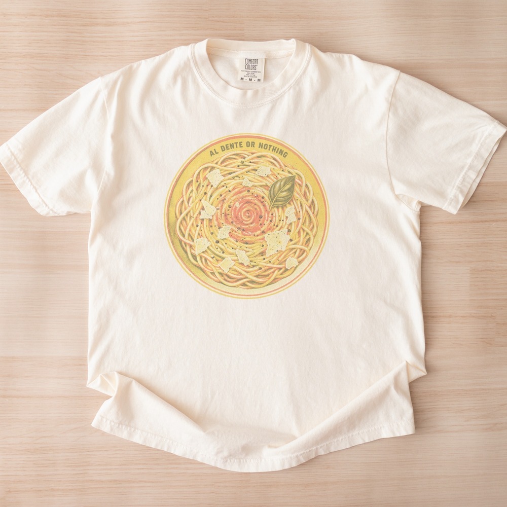 Al Dente or Nothing Pasta Badge Tee